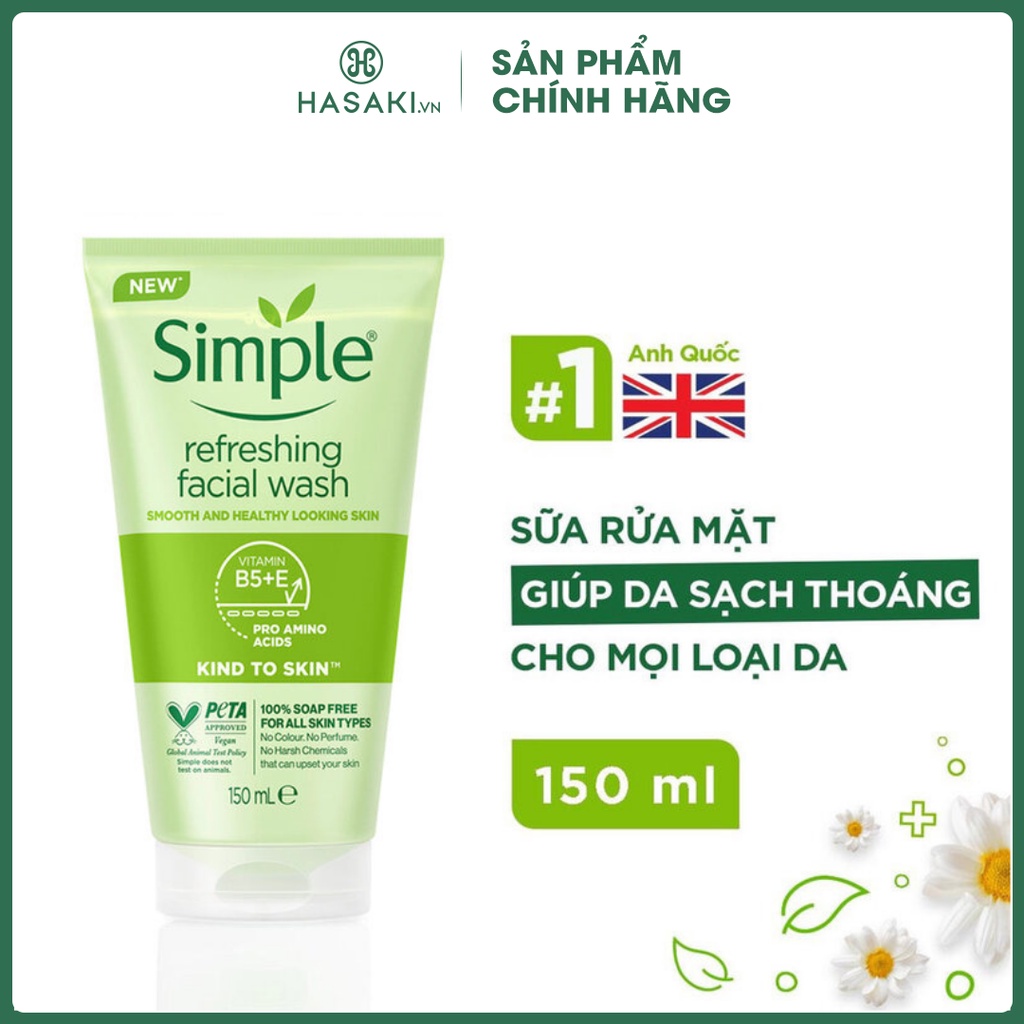 Gel Rửa Mặt Dành Cho Da Nhạy Cảm Simple Kind To Skin Refreshing Facial