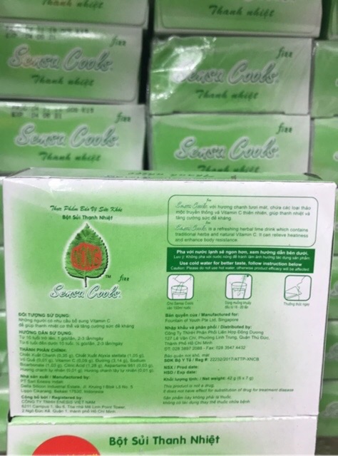 Bột sủi thanh nhiệt sensa cool hộp 6 gói