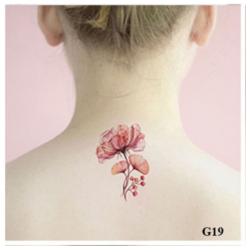 Hình xăm hoa nghệ thuật g19. Xăm dán tatoo mini tạm thời, size &lt;10x6cm
