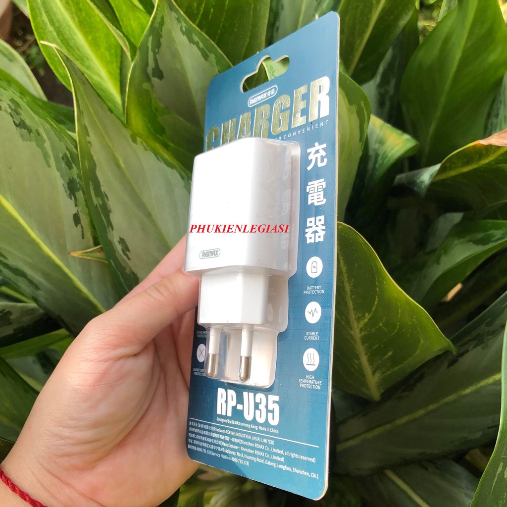 Cốc sạc 2 cổng usb Remax U35 2 USB công suất 2.1A