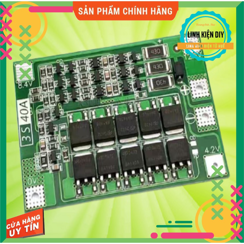 Mạch sạc 3S 40A bảo vệ pin cân bằng 12.6V sạc pin 18650 hoặc pin lypo lion 3.7V