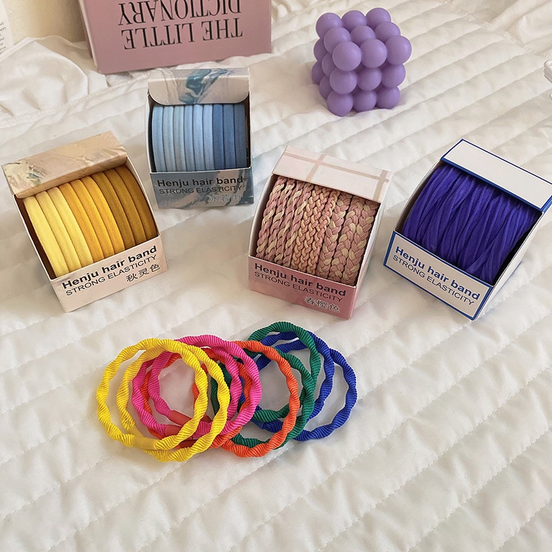 Set 5 Dây Buộc Tóc Co Giãn Nhiều Màu Sắc Cho Nữ