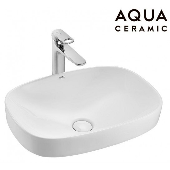 Chậu Rửa Lavabo Inax AL-642V Đặt Bàn AquaCeramic. Chất liệu sứ cao cấp, Có men chống bám bẩn - Vật l