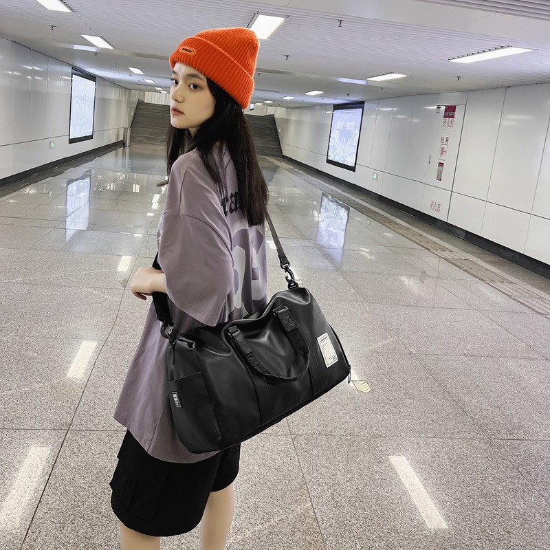 Túi xách du lịch nam nữ Túi Bụi da PU cao cấp, chống nước, có ngăn để giày riêng, phong cách Hàn Quốc