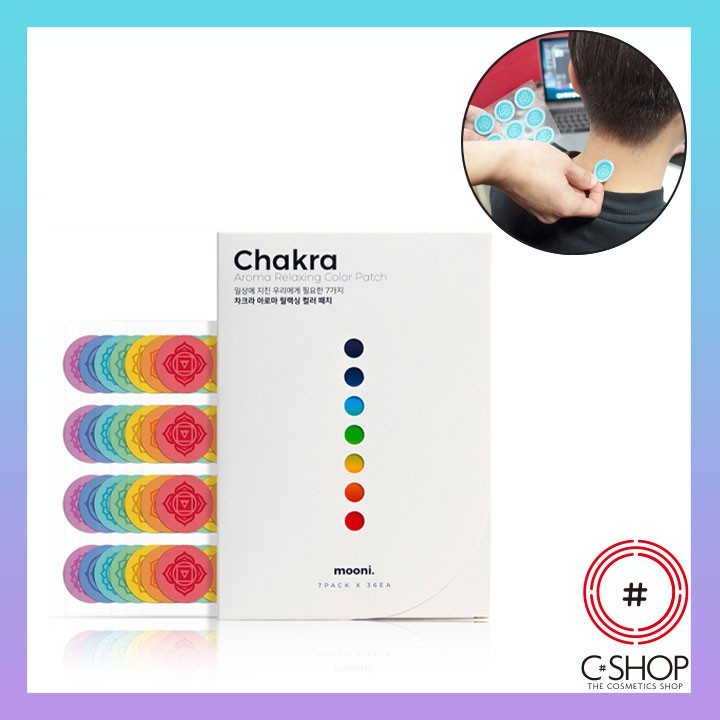 Miếng Dán Nhiệt Giảm Đau Mỏi Cơ CHAKRA AROMA RELAXING COLOR PATCH_Mỹ phẩm Hàn Quốc chính hãng