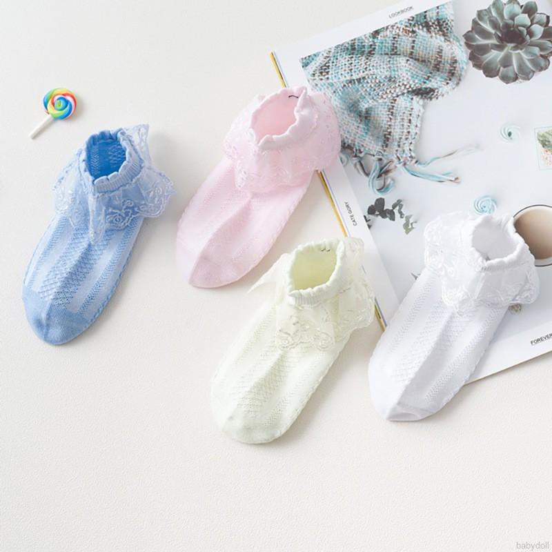 Vớ cotton phối ren đáng yêu cho bé gái