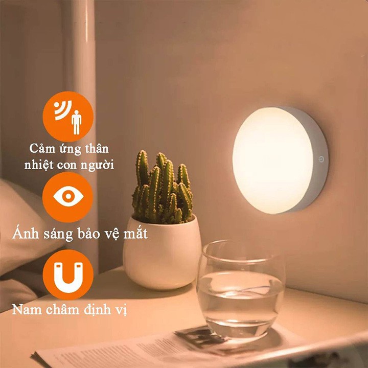 Đèn Led Dán Tường Cảm Ứng Thông Minh Dùng Pin, Đèn Cảm Ứng Chuyển Động Hồng Ngoại - Ánh Sáng Trắng