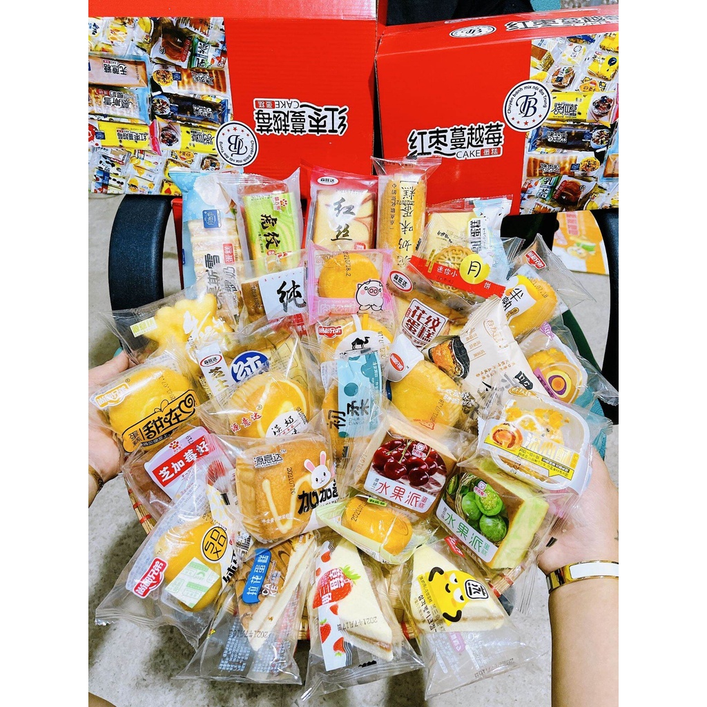 Bánh Mix Đài Loan ❤️FREESHIP❤️(thùng 2kg), Bánh Bông Lan Ăn Vặt Đài Loan hơn 30 cái