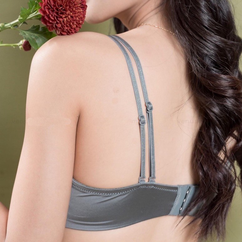 Áo Lót Nữ Lụa Nâng Ngực Tạo Khe Đệm Hơi Không Gọng Mút Dày 3cm Mã EBALKG19