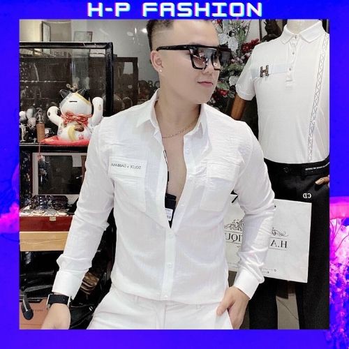 Áo Sơ Mi Nam Dài Tay 🔵 𝐅𝐑𝐄𝐄 𝐒𝐇𝐈𝐏 🔵 Sơ Mi Nam Vải Lụa Co Giãn Hàng Quảng Châu Thời Trang Hpfashion - Asmnhp024