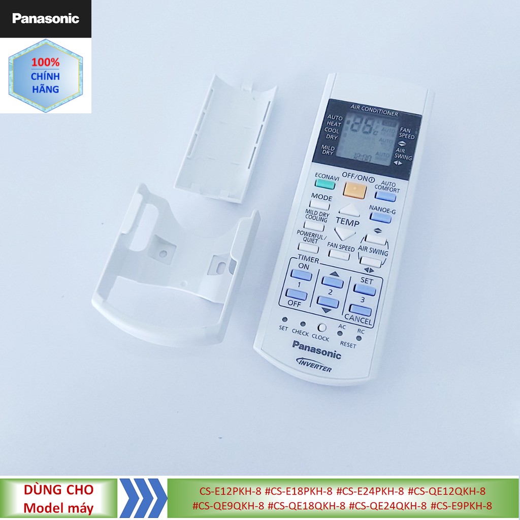 Phụ kiện [Remote chính hãng] Điều khiển điều hòa Panasonic model CS-E12PKH-8 #CS-E18PKH-8 #CS-E24PKH-8 #CS-QE12QKH-8