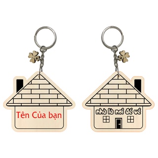 Móc khóa hình ngôi nhà - khắc tên theo yêu cầu
