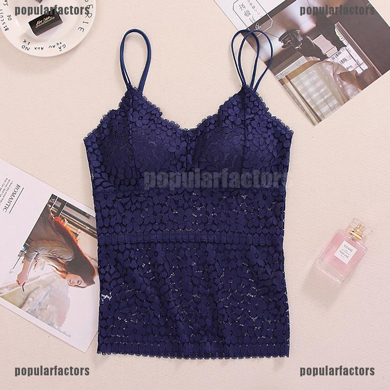 Áo Ngực Hai Dây Dáng Dài Bằng polyester Có Mút Đệm