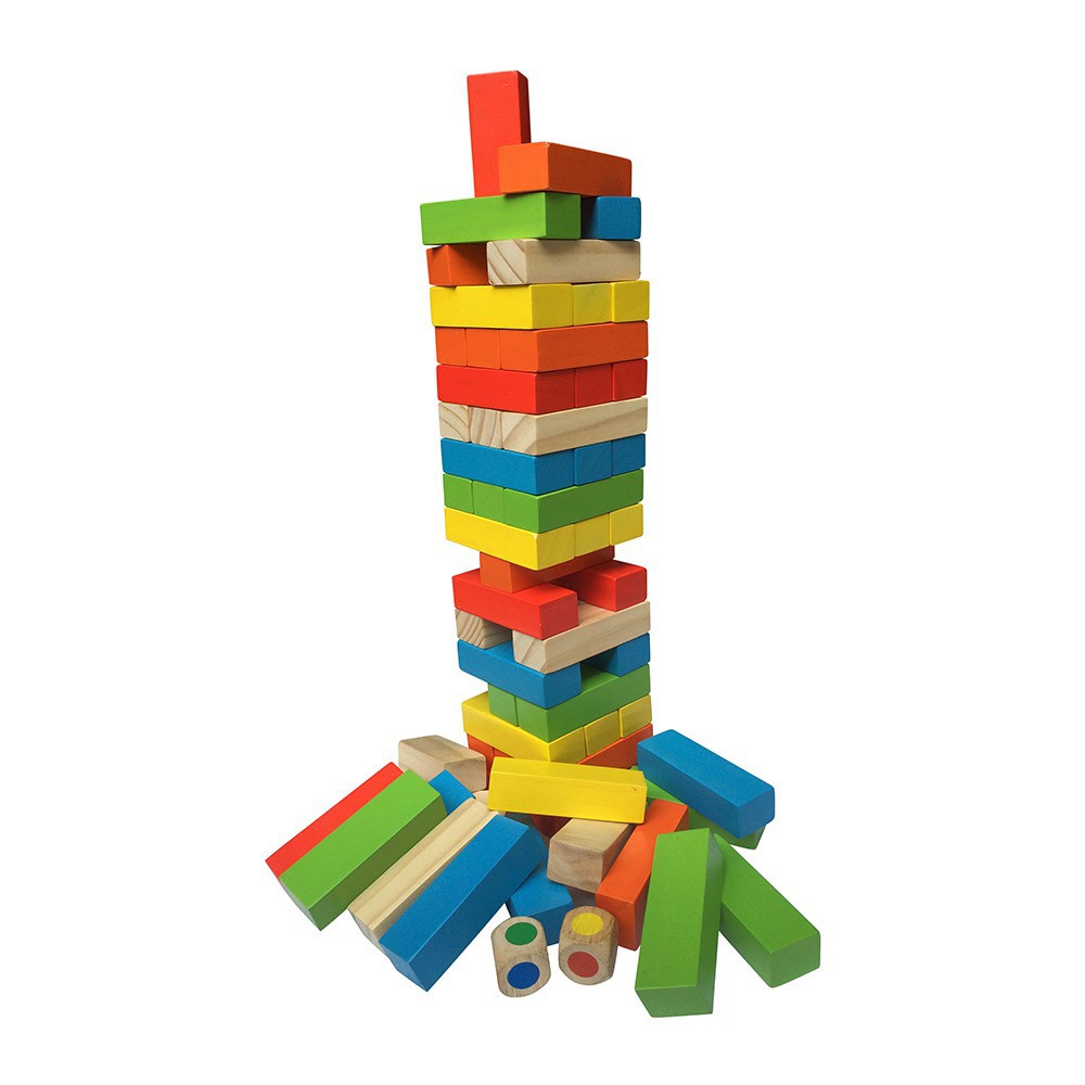 Trò chơi rút gỗ màu loại to 30cm Jenga Màu cỡ đại