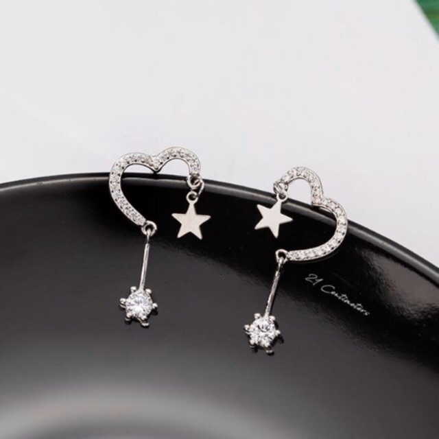 Bông tai bạc Tiệm bạc 21 Centimeters Heart star