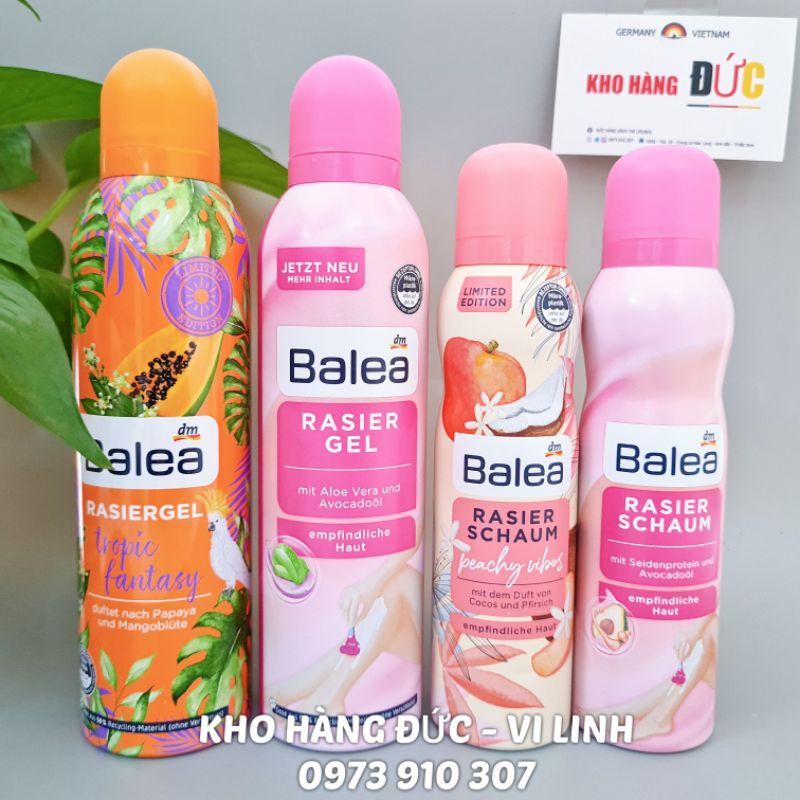 (Đủ Bill)Gel Bọt cạo lông Balea rasier Đức- Bộ dọn lông, Kho Hàng Đức