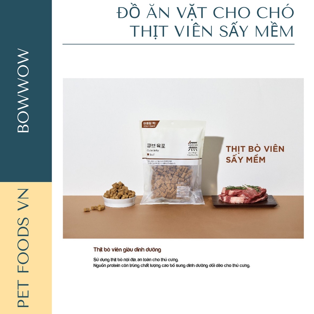 Thịt viên sấy mềm cho chó BOWWOW 800g