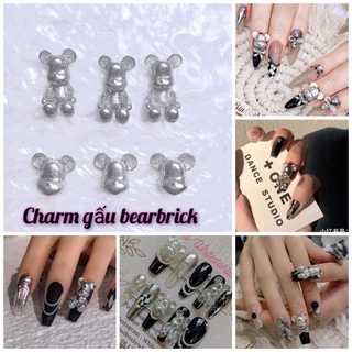 charm gấu gắn móng lẻ 1 chiếc, charm gấu bearbrick