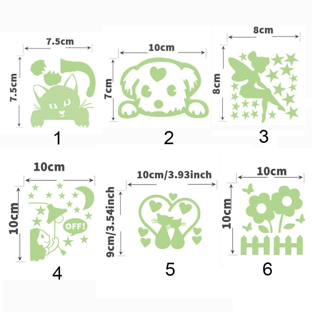 Miếng Dán Dạ Quang Hình Mèo Hoạt Hình Trang Trí Công Tắc/Công Tắc Phòng Trẻ Em