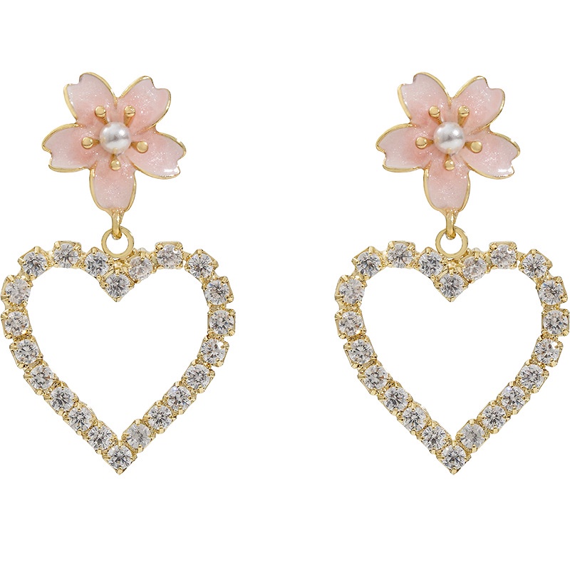 Bông Tai Mạ Bạc 925 Hình Hoa Tulip Đính Ngọc Trai Thời Trang Hàn Quốc