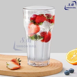 Bộ 6 ly cốc thủy tinh 8 góc LỚN uống sinh tố 400ml - KH400 CAO CẤP