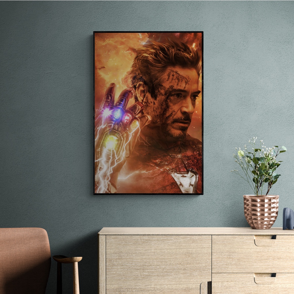 Tranh treo tường chất liệu Canvas, chủ đề Ironman, decor phòng khách, gaming, khách sạn