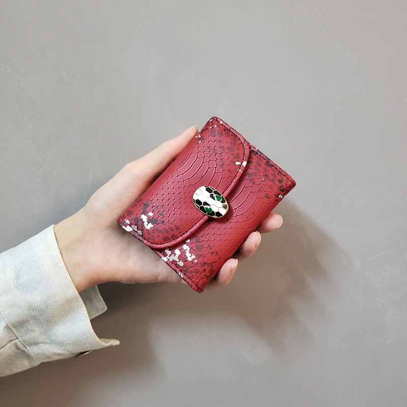 Ví Đựng Thẻ Chống Trộm In Họa Tiết Da Rắn Phối Khóa Kéo Thời Trang Cho Nữ
