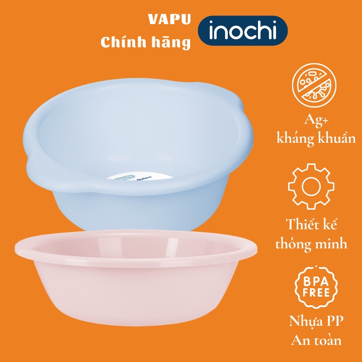 Thau chậu rửa mặt cho em bé sơ sinh nhỏ gọn, cao cấp Inochi Notoro Nhật Bản cho phòng tắm, không BPA, an toàn Vapu HCM