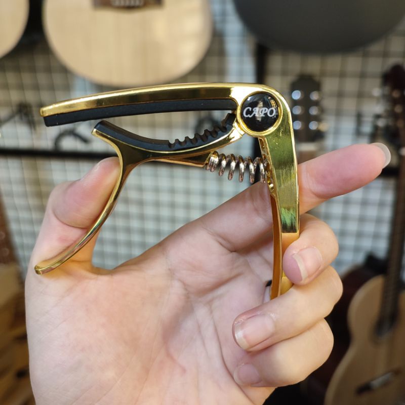 Capo Đàn Guitar Acoustic / Classic Cao Cấp Màu Vàng