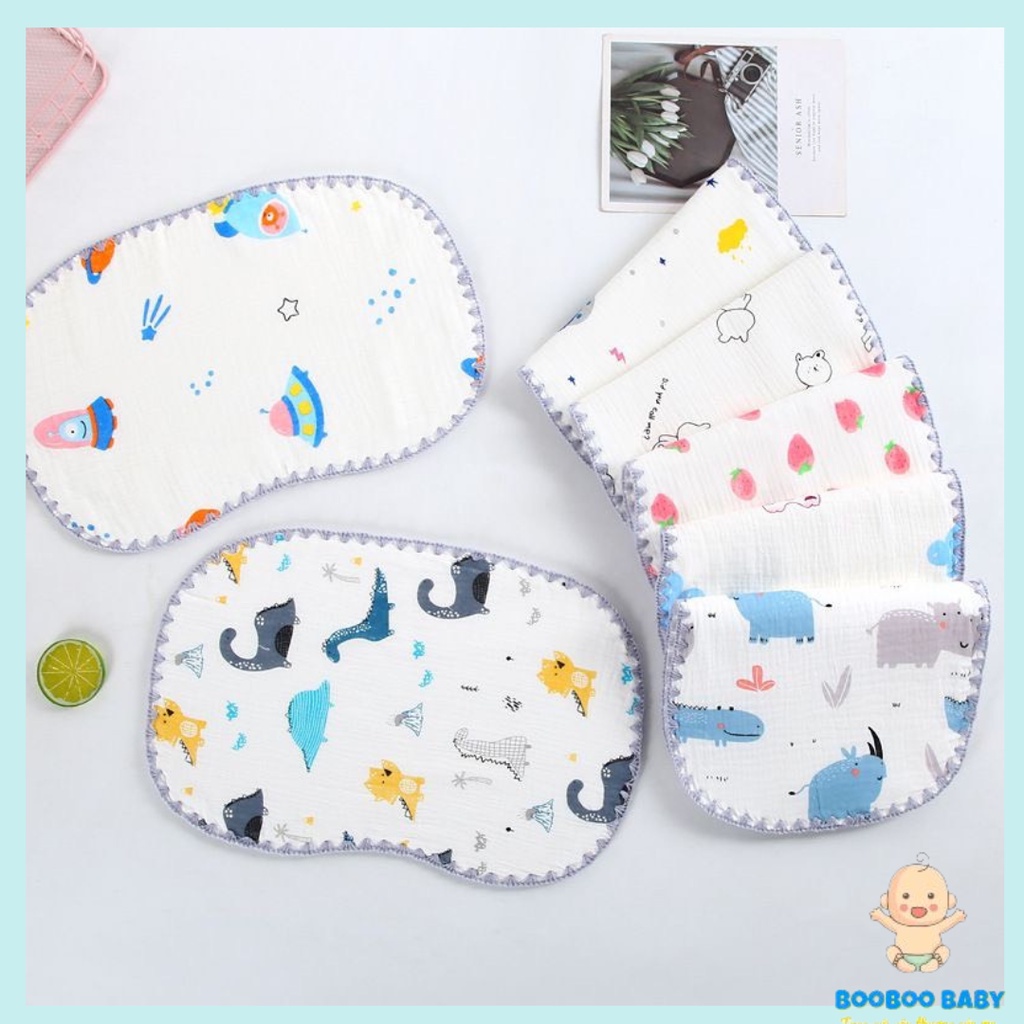 Booboo Baby - Gối Xô Sơ Sinh,Gối Xô Sợi Tre Mềm Mịn 10 Lớp Cao Cấp Thấm Hút Mồ Hôi Cho Bé Sơ Sinh