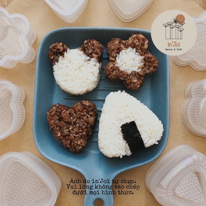 Khuôn cơm nắm Bento cho bé, trang trí hộp cơm văn phòng