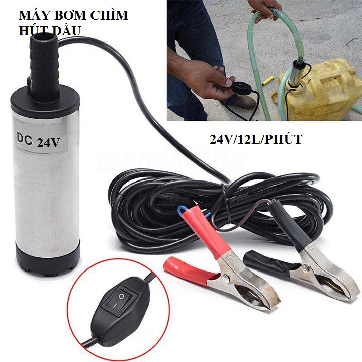 bơm chìm mini 24V - máy bơm dầu mini 24V