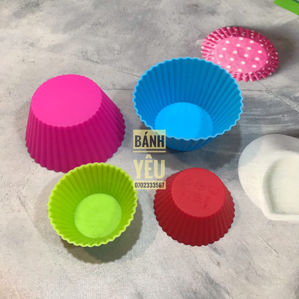 BỘ 12 Khuôn Silicon Cupcake Bông Lan Lớn