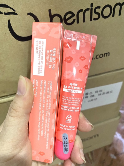 [Chính hãng]Son xăm môi Hàn Quốc Berisom Chu My Lip Tint Pack  #Lovely Peach- màu cam đào tự nhiên | BigBuy360 - bigbuy360.vn