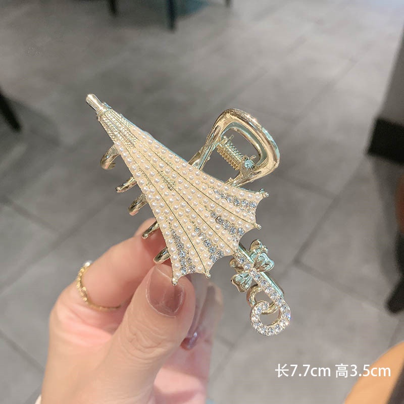 Kẹp Tóc Hình Chiếc Ô Đính Ngọc Trai 2022