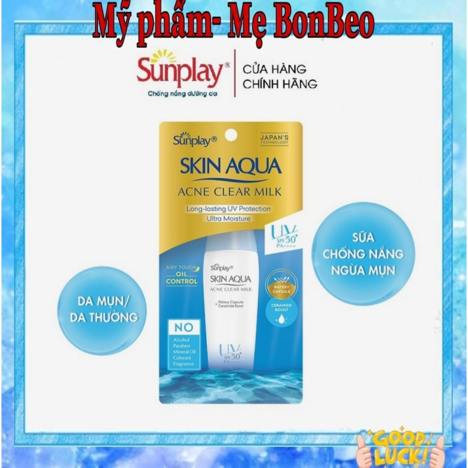 (Mẫu mới) Sữa chống nắng dưỡng da ngừa mụn Sunplay Skin Aqua SPF50 25g