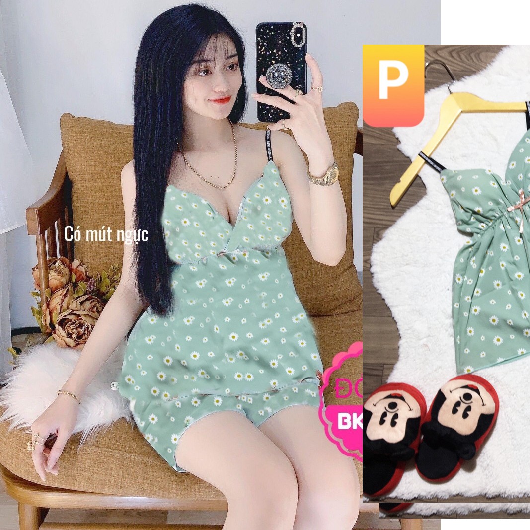 ĐỒ NGỦ SEXY CÓ MÚT NGỰC, CHẤT LIỆU KATE LỤA MÁT MỊN, FREESIZE DƯỚI 55KG GIAO ĐÚNG MÀU, MẪU NGẪU NHIÊN | BigBuy360 - bigbuy360.vn