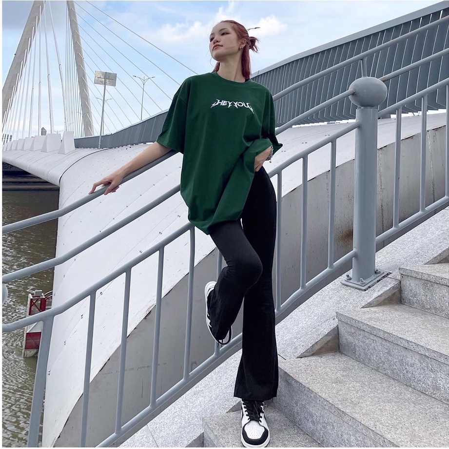 Áo thun HEYYOU METAL GREEN - chữ thêu