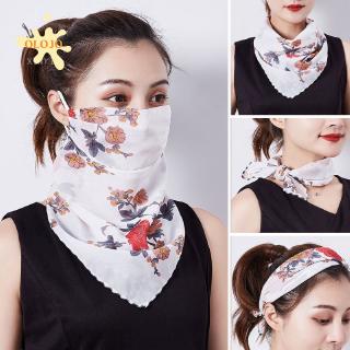 Khăn Choàng Cổ Mặt Nạ Vải Lụa Chống Nắng Bảo Vệ Mặt Khi Lái Xe Ngoài Trời