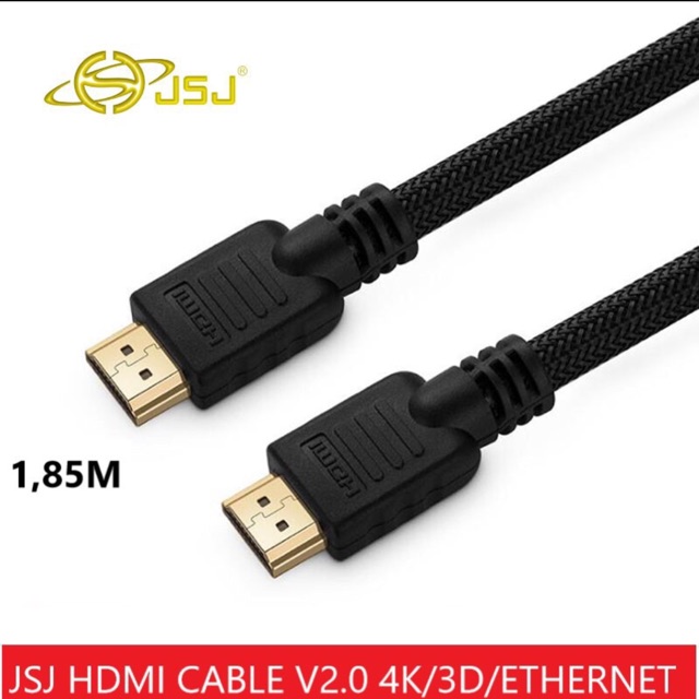 Dây cáp HDMI JSJ dài 1m85 chuẩn 2.0 hỗ trợ 3D/4K/Ultra HD/Ethernet