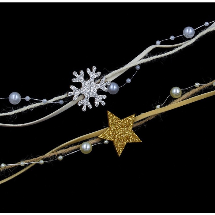 Cuộn dây ruy băng bện kết nhiều phụ kiện trang trí noel trang trí cây thông