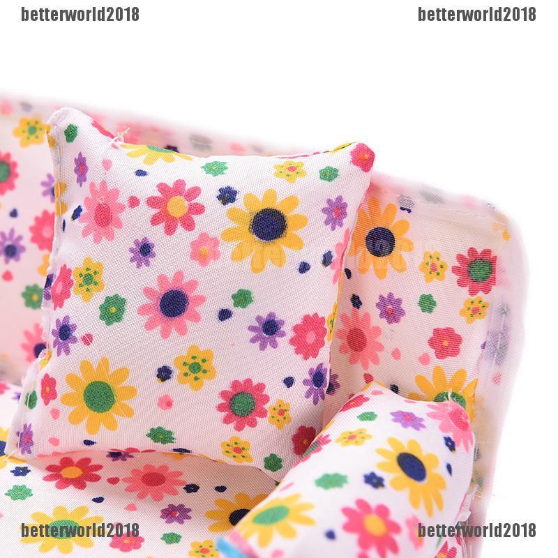 Set 3 ghế sofa họa tiết hoa xinh xắn dùng cho búp bê