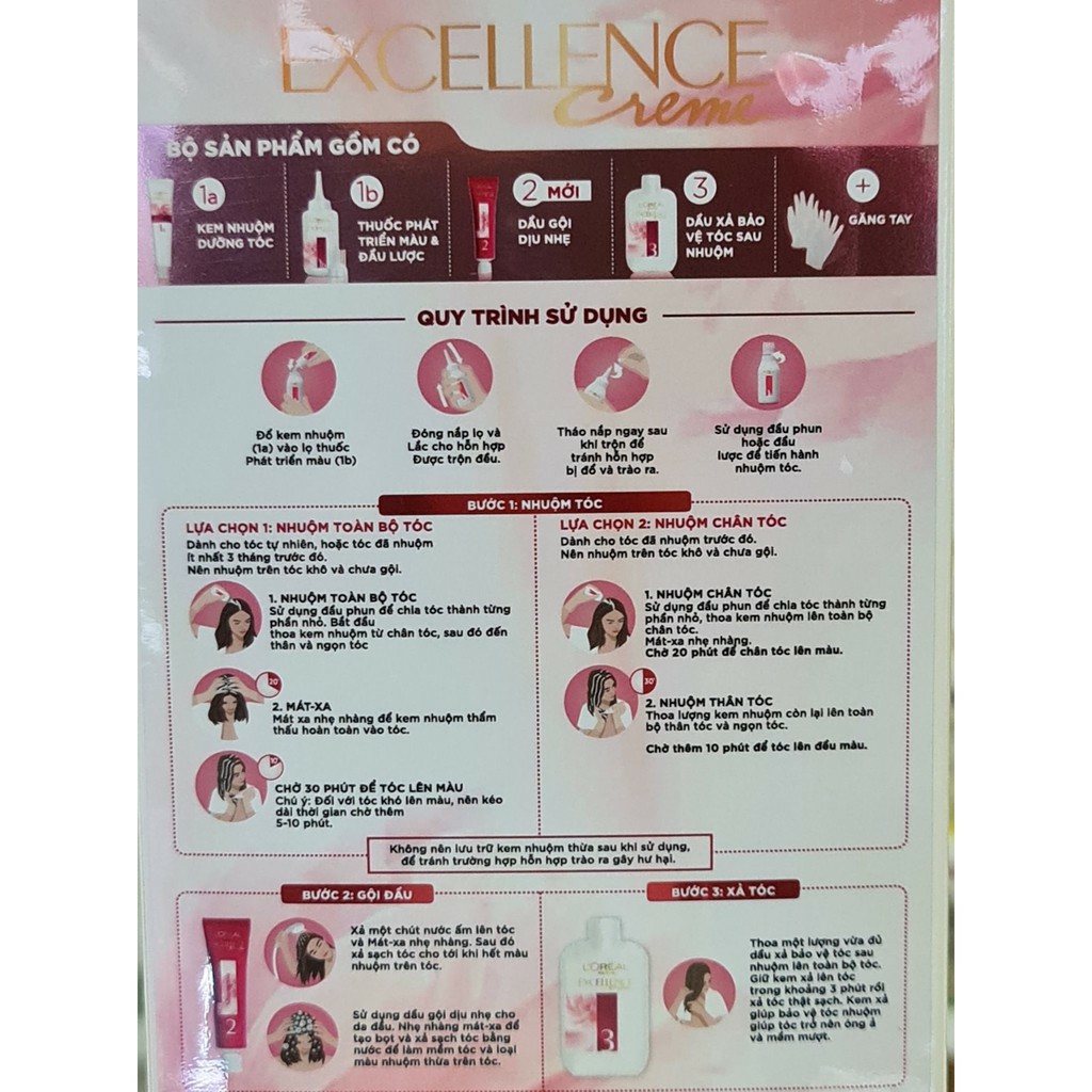 Màu nhuộm dưỡng tóc phủ bạc L'Oreal Paris Excellence Crème 172ml - 4 Nâu tự nhiên