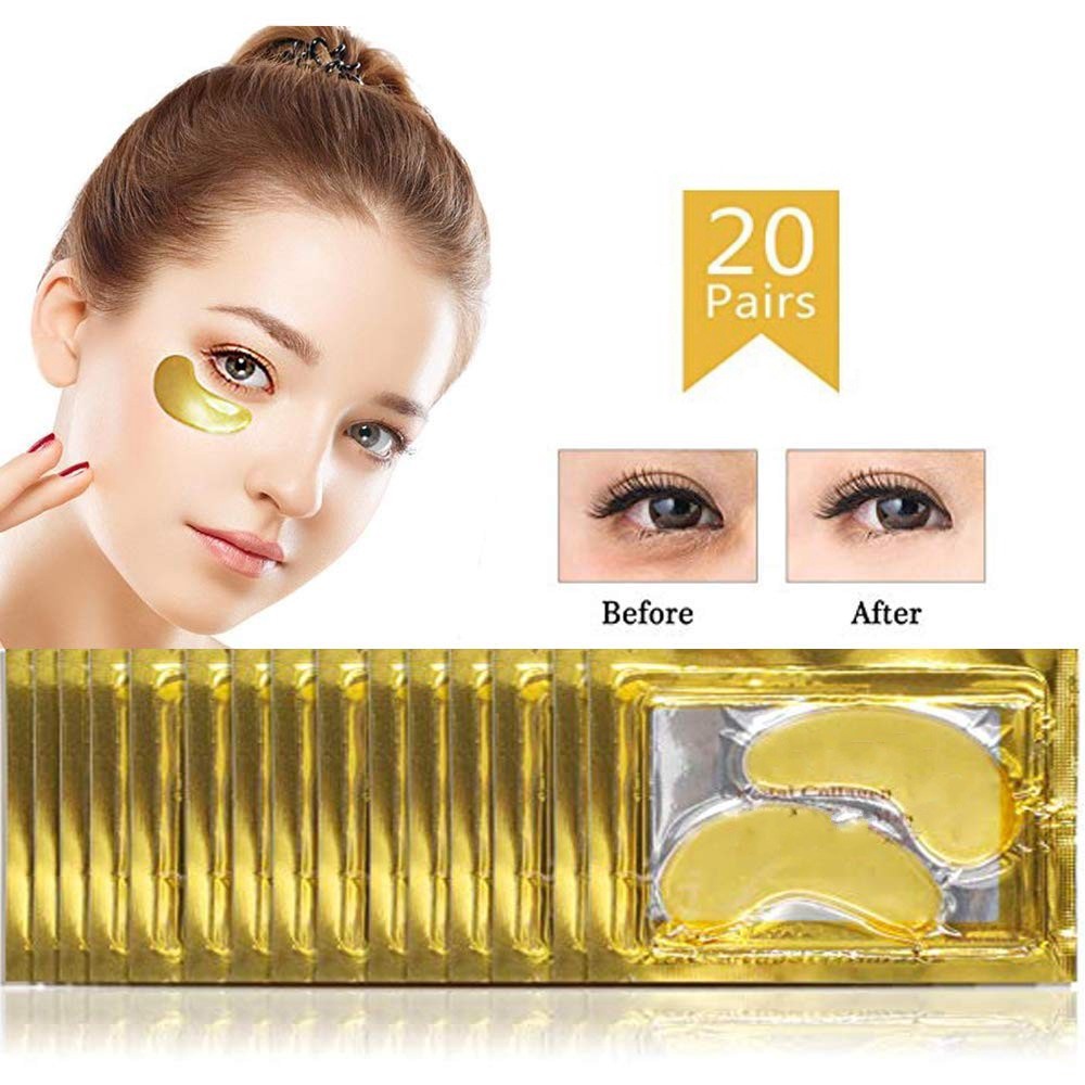 1 Pair Crystal Gold Collagen Gel Anti-Wrinkle Dark Circle Under Eye Patches Mask Pad