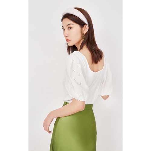 Bigsize Áo Croptop Cổ Vuông Phối Tay Ren Dáng Ôm Cho Nữ Big size Purpleheart