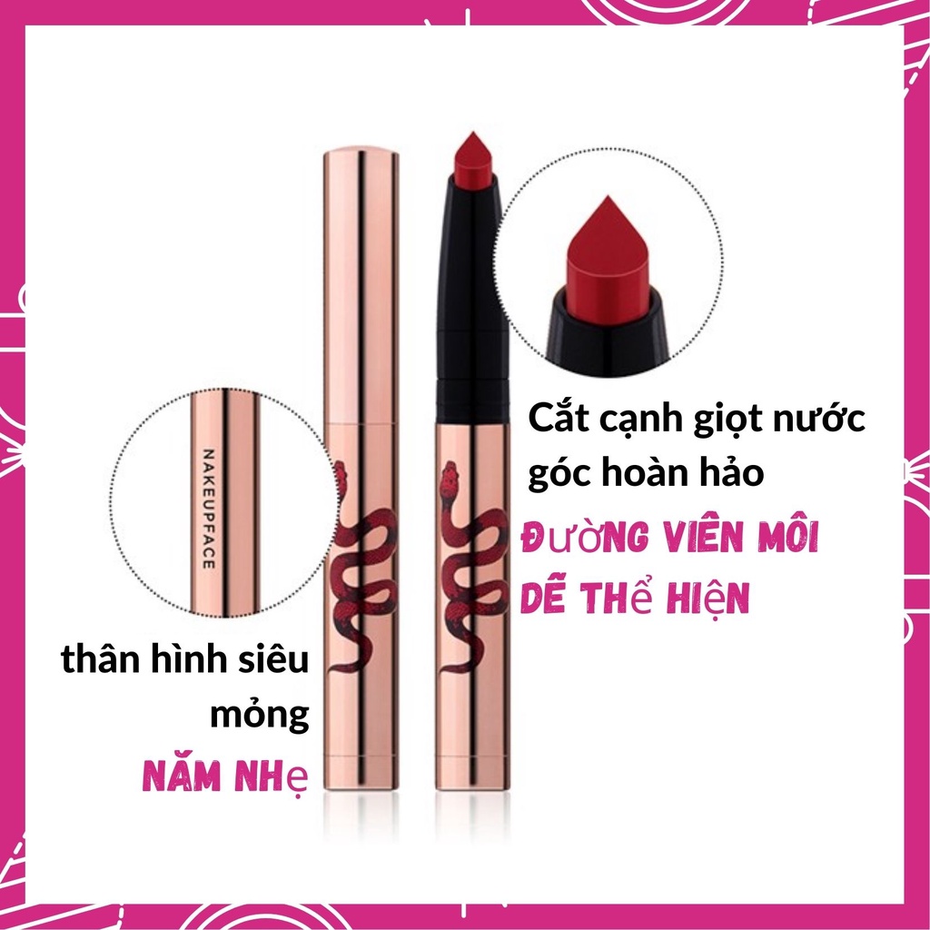 Son môi 4 màu sắc x 0.6g hình trái tim Attack Red Oh my god màu hồng người ngoài hành tinh phong cách Hàn Quốc