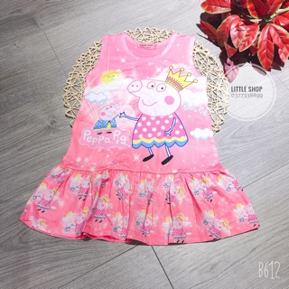 Đầm thun 3D Heo Peppa cho bé gái (10-40kg)