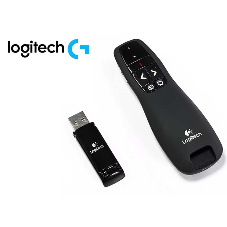 Điều Khiển Trình Chiếu Từ Xa Logitech Tia Laze R400 - Thiết Kế Nhỏ Gọn - Hàng Chính Hãng Bảo Hành 1 Năm