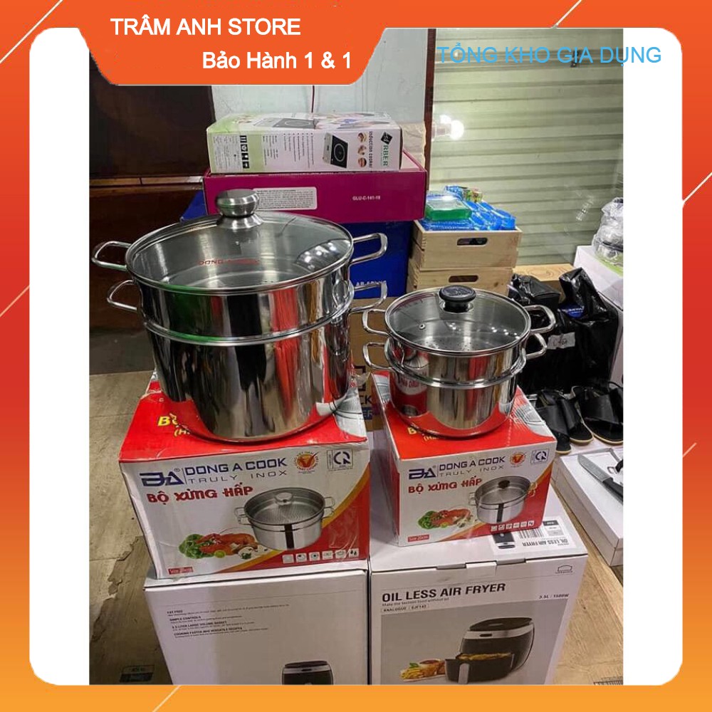 Bộ Nồi Hấp Inox 2 Tầng Có Kèm Xửng Hấp Đáy Từ Loại Tốt [BẢO HÀNH 1 ĐỔI 1 NẾU SP LỖI]