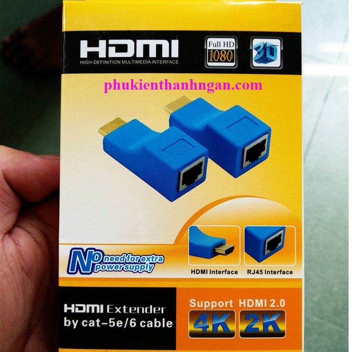 Đầu Chuyển Đổi HDMI To LAN 30M -  Dây mạng thành dây HDMI 30m